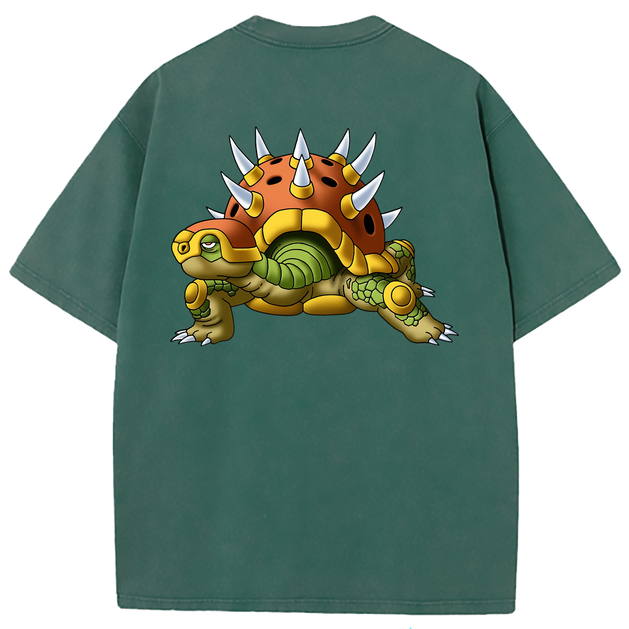 （画像用） ドラゴンクエスト Doragon Kuesuto Dragon Quest 綿100% ヴィンテージ風 半袖Tシャツ（背面プリント）